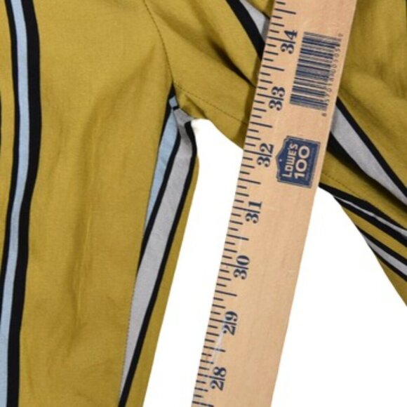 *Minor Flaws* Zara Woman Mustard Yellow Striped Wide-Leg Pants XS High Waist - Picture 6 of 11